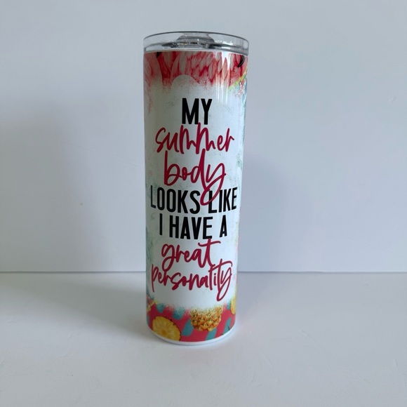 Funny Summer Body 20oz Skinny Tumbler - Picture 2 of 4